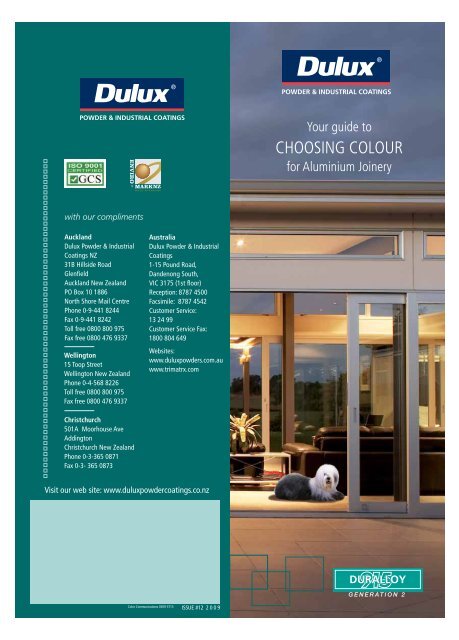 Dulux Powdercoat Colour Chart