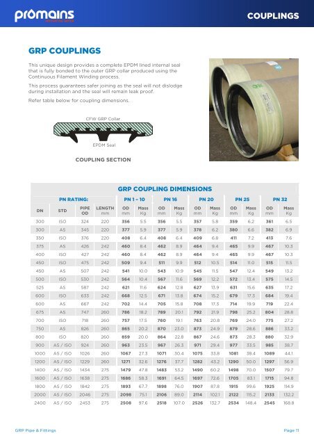 GRP Pipe and Fittings Product Guide PDF - Promains