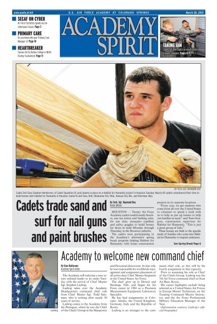 Cadets trade sand and surf for nail guns and paint brushes