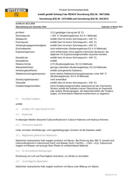 Sicherheitsdatenblatt HYDRADUR NHL 5 - Jura Cement