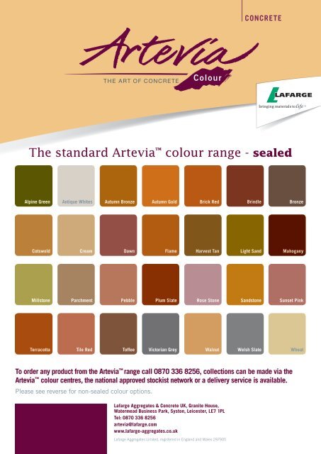 Lafarge Concrete Color Chart