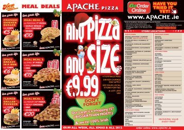 Apache Pizza Menu - Kilkenny City Online.com