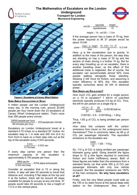 The Mathematics of Escalators on the London ... - The Engineer