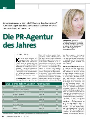 Die PR-Agentur des Jahres - Lemongrass Communications