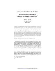 Nurses as Imperfect Role Models for Health Promotion1