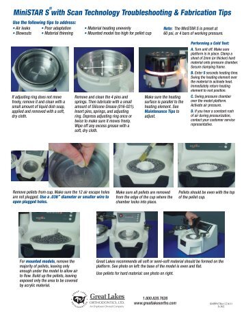 MiniSTAR S Troubleshooting Guide - Great Lakes Orthodontics