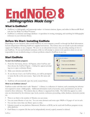 What is EndNote? - Library of Rush University - Rush University ...