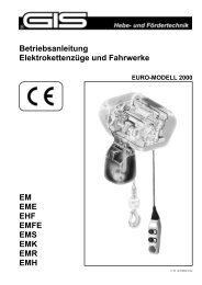 Betriebsanleitung Elektrokettenzüge und Fahrwerke EURO - Gis AG