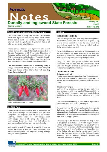 Dunolly and Inglewood State Forests - Department of Sustainability ...