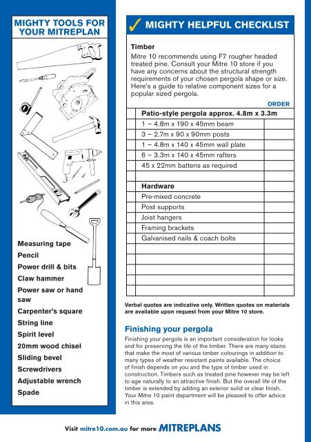 Build a pergola pergola - Mitre 10