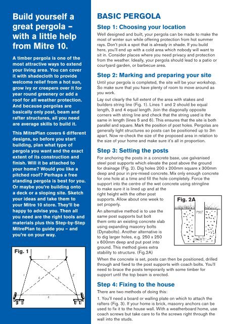 Build a pergola pergola - Mitre 10