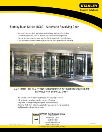 Stanley Rush Series 1500A - Automatic Revolving Door