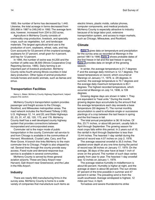 Soil Survey of McHenry County, Illinois Part I - Soil Data Mart