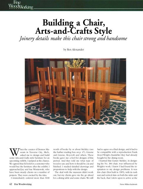 Arts & Crafts Style Chair - Fine Woodworking