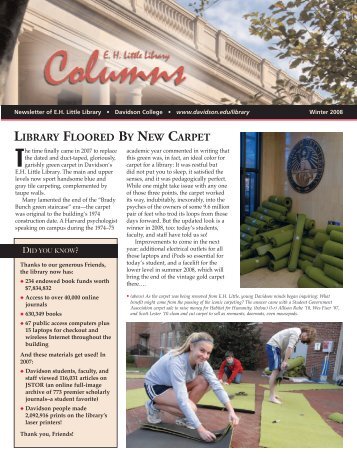 LIBRARY FLOORED BY NEW CARPET - Davidson College