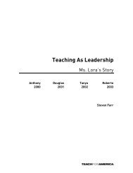 The Ms. Lora Story - Teaching As Leadership