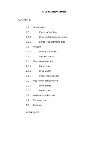 PILE FOUNDATIONS - University of Bolton
