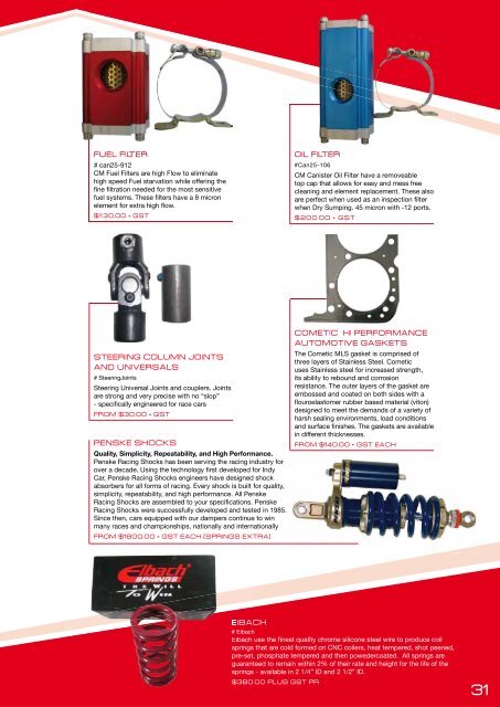 PRODUCT CATALOGUE - Brennan Racing