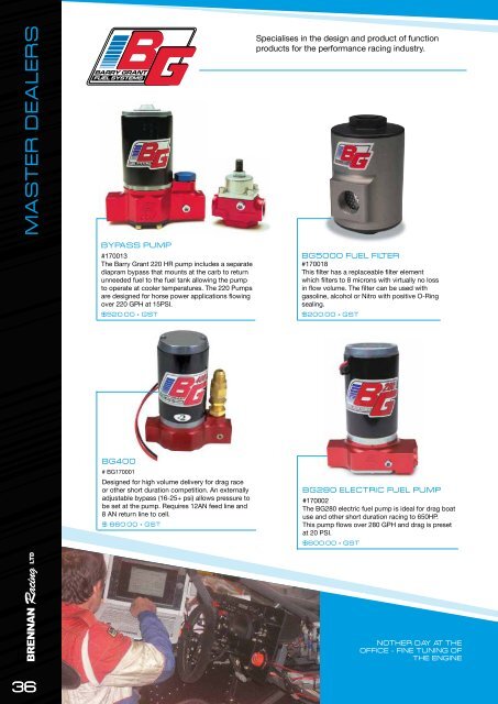 PRODUCT CATALOGUE - Brennan Racing