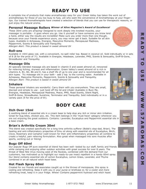 PURE ESSENTIAL OILS Aromatherapy Catalogue - Green Valley ...