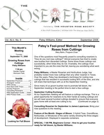 Patsy's Fool-proof Method for Growing Roses from Cuttings