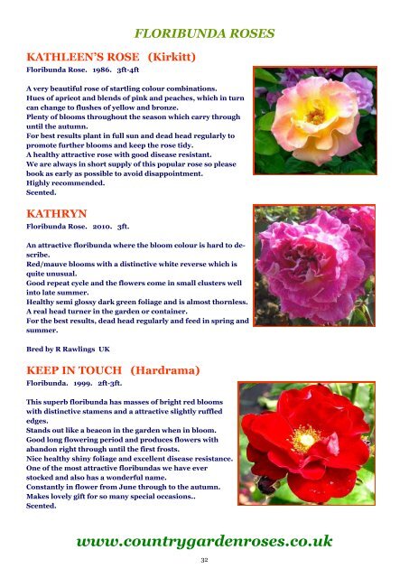 ON LINE BROCHURE Floribunda Roses - Country Garden Roses