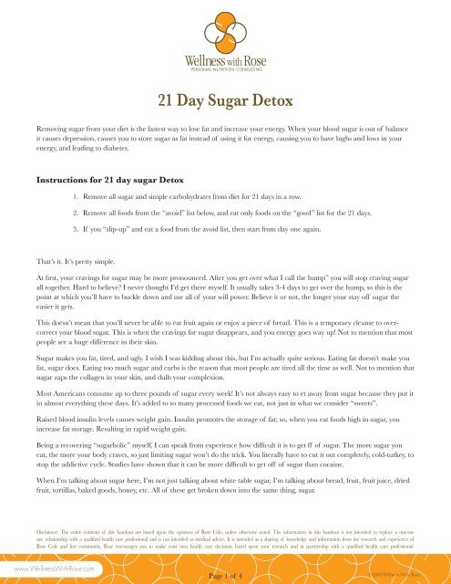 21 Day Sugar Detox - Wellness With Rose
