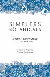 Aromatherapy Guide to Essential Oils - Simplers Botanicals