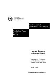 Hauraki Customary Indicators Report - Ministry for the Environment