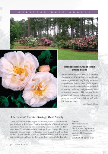 The Central Florida Heritage Rose Society