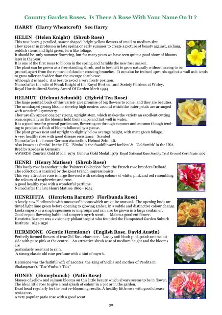 ON LINE BROCHURE Personalised - Country Garden Roses