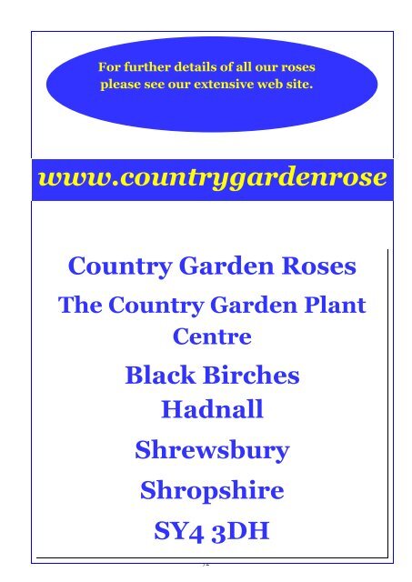 ON LINE BROCHURE Personalised - Country Garden Roses