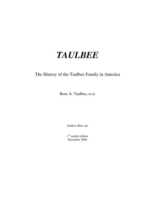 TAULBEE - Andrew Burt