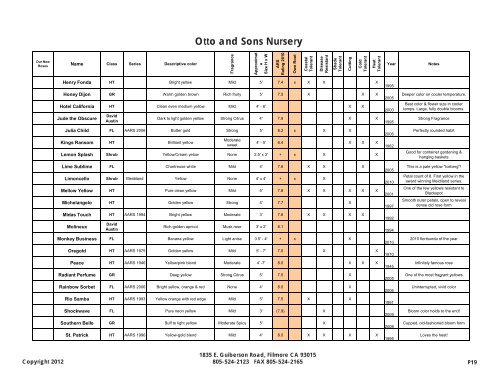 Rose Guide - Otto and Sons Nursery