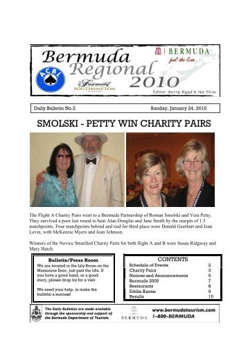 smolski - petty win charity pairs - Bermuda Regional Bridge ...