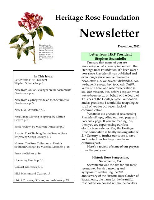 Newsletter - Heritage Rose Foundation