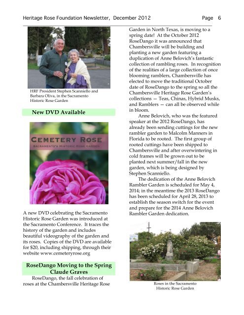 Newsletter - Heritage Rose Foundation