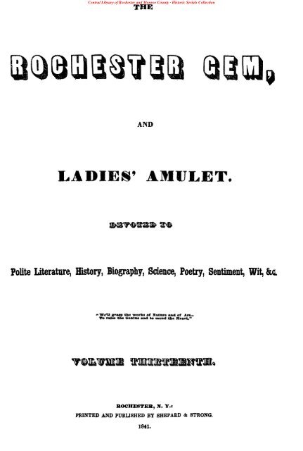 LADIES' AMULET. - Monroe County Library System