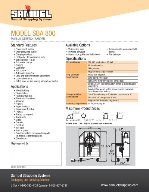 MODEL SBA 800 - Samuel Strapping Systems