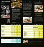 calories and nutrition - Pizza Express