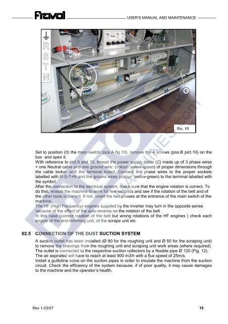 Fravol Smart Series Edgebander Manual & Parts List