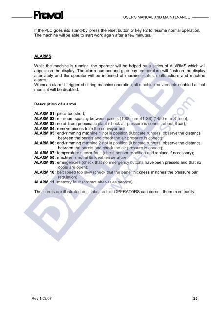 Fravol Smart Series Edgebander Manual & Parts List