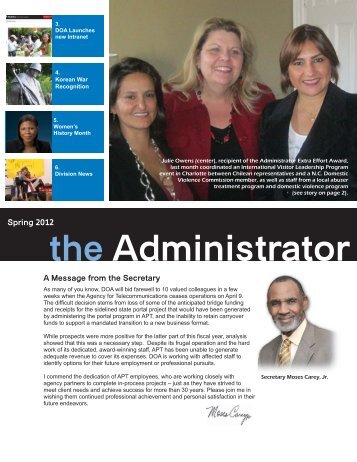 DOA newsletter 2012 V5.indd - Department of Administration - NC.gov