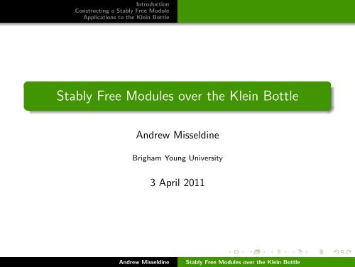 Stably Free Modules over the Klein Bottle