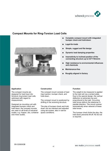 Compact Mounts for Ring-Torsion Load Cells - Schenck Process ...