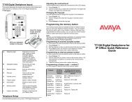 T7100 Digital Deskphone for IP Office Quick Reference Guide