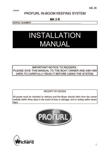 IN-BOOM REEFING-FURLING SYSTEM - Profurl