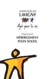 HÉBERGEMENT PLEIN SOLEIL - Institution de Lavigny
