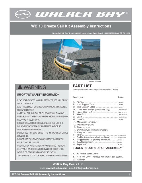 WB10 BREEZE SAIL KIT ASSEMBLY IINSTRUCCIONS - Walker Bay