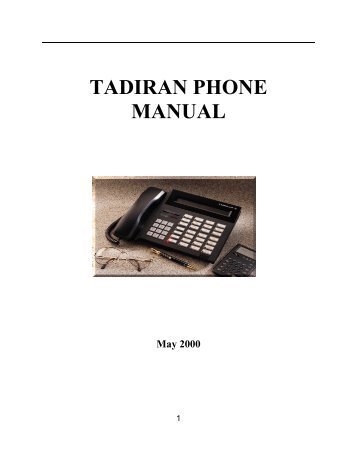 Tadiran phone manual